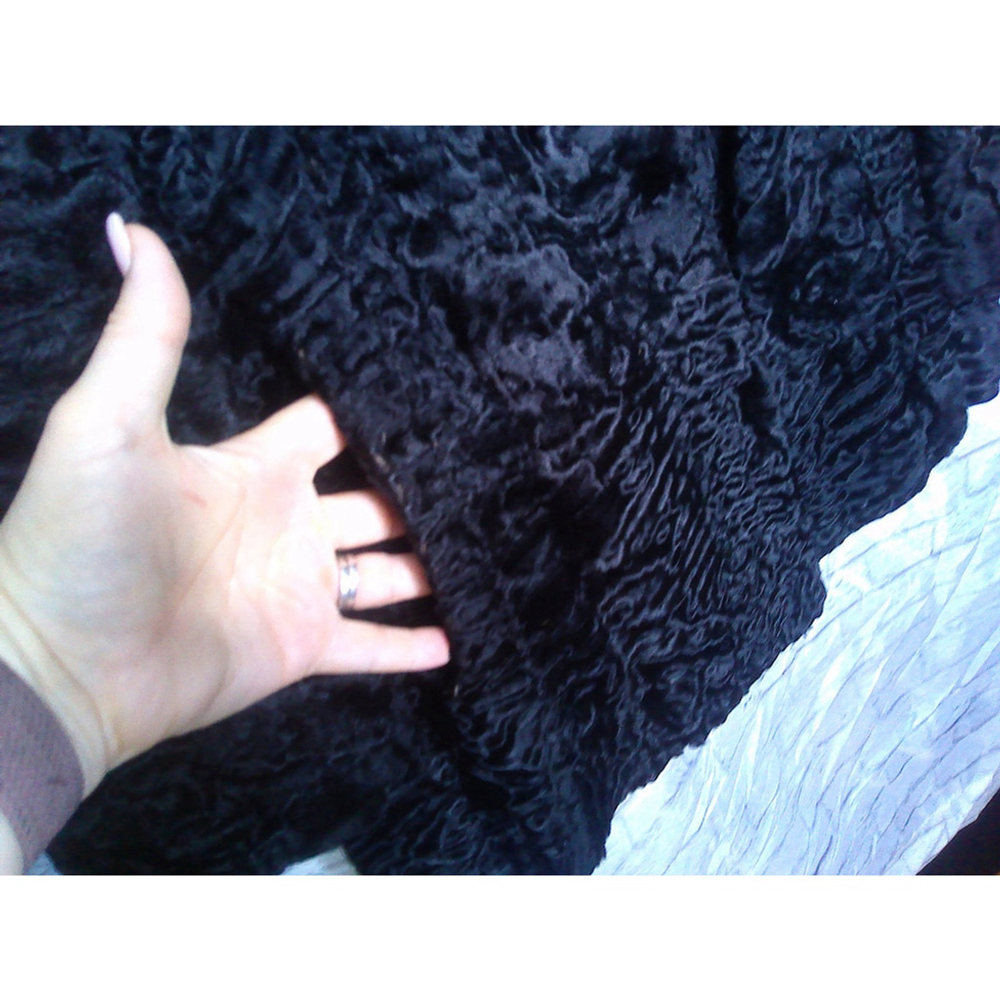 Vintage 1940s Black Persian Lamb (Astrakhan) Fur Coat w/ Silk Lining – M/L - Picture 3 of 5